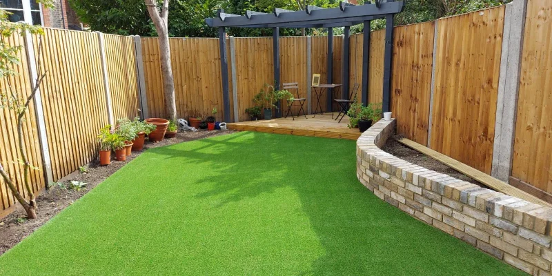 artificial turf installed around nursery