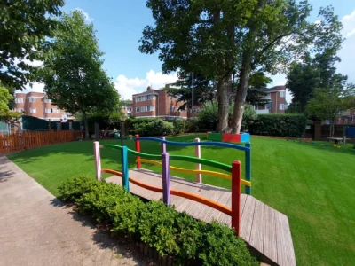 artificial turf installed in park