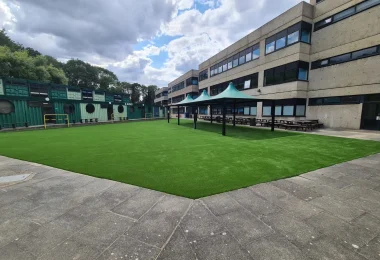 grass installation at school plaground