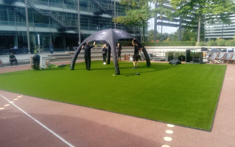 grass installation at school