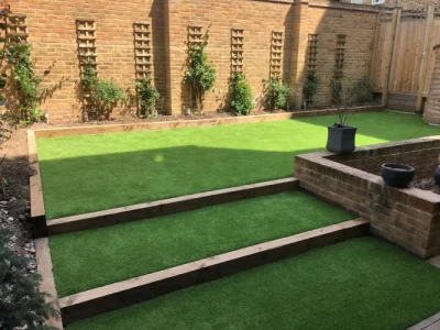 luxe grass installed on staircase