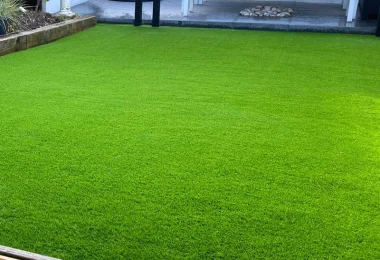 superior turf installed in home backyard