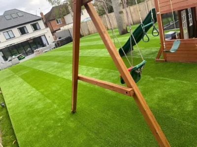 swings on the artificial turf_